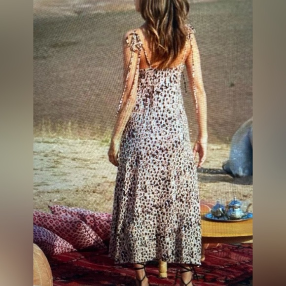 Kivari the Label Stone Leopard Midi Slip Dress, Size Large - Picture 4 of 11